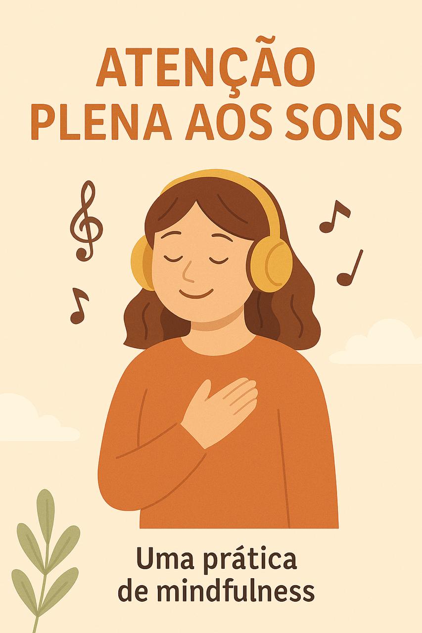 Jovem praticando mindfulness com atenção aos sons