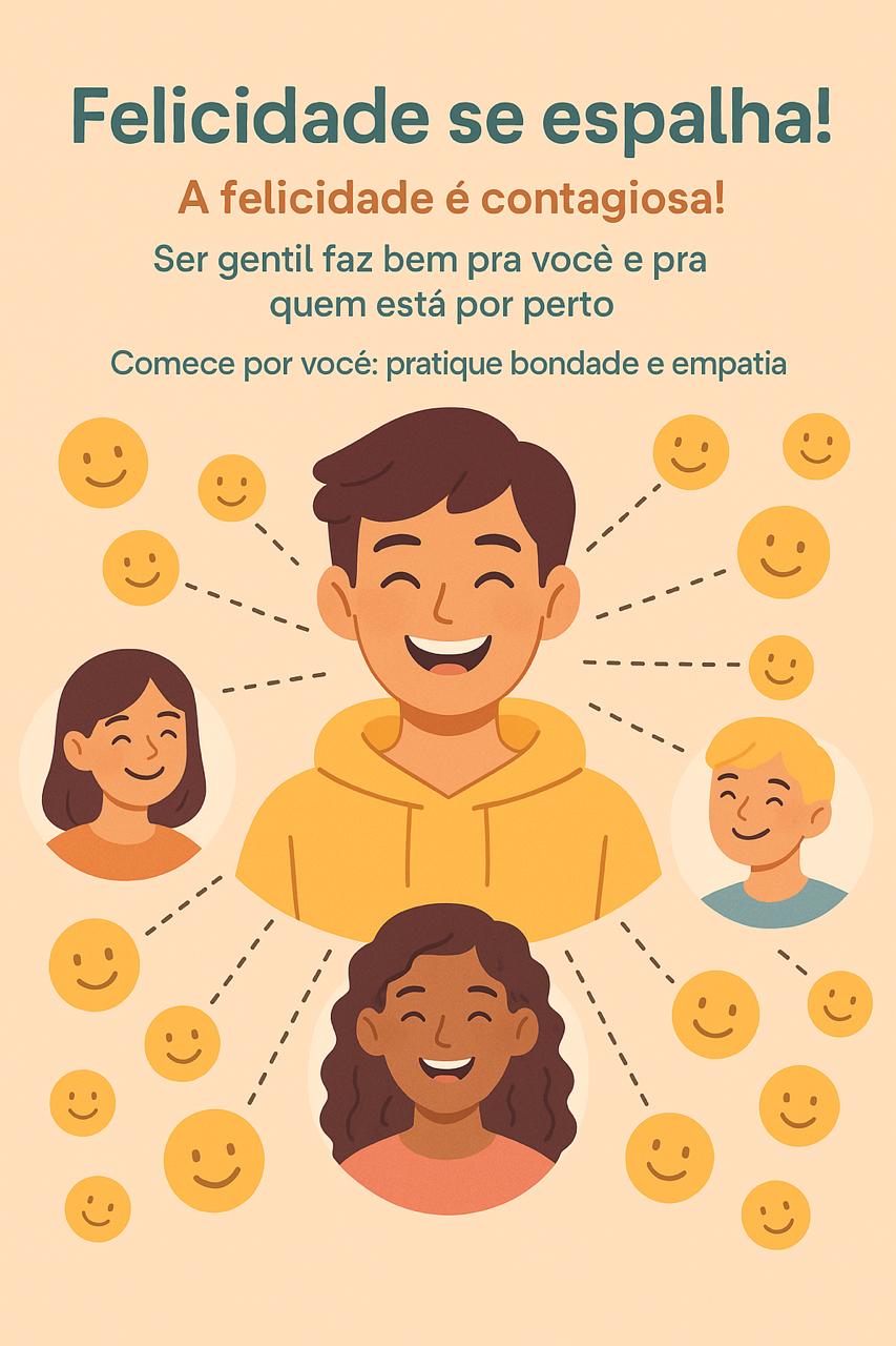 Felicidade e gentileza se espalhando entre crianças e adolescentes